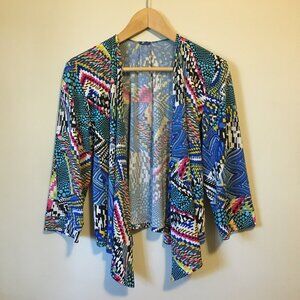Midnight Circus Rainbow Rave Handmade Cascading Collar Cardigan
